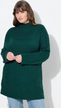 Ulla Popken Strickpullover Pullover Strickmuster Stehkragen Langarm