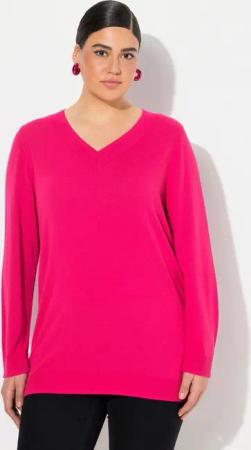 Ulla Popken Strickpullover Pullover V-Ausschnitt Langarm weicher Feinstrick