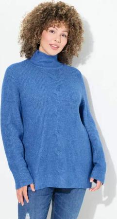Ulla Popken Strickpullover Pullover Zopfmuster Stehkragen Langarm