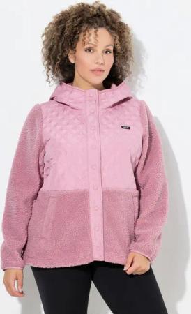Ulla Popken Sweatjacke Fleecejacke Stepp Kapuze Druckknöpfe
