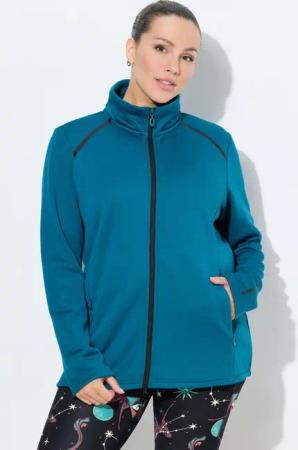 Ulla Popken Sweatjacke Funktions-Sweatjacke Webfellfutter Stehkragen