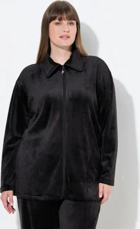 Ulla Popken Sweatjacke Homewear-Jacke Nicki Stehkragen kuschelweich