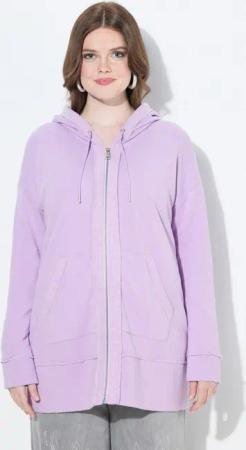 Ulla Popken Sweatjacke Hoodiejacke offenkantig Kapuze Langarm