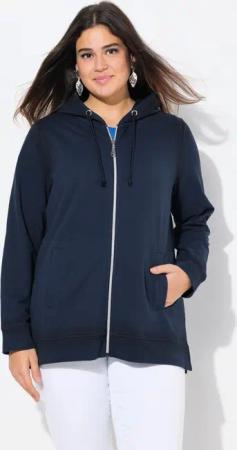 Ulla Popken Sweatjacke Hoodiejacke Spray-Effekt Kapuze Langarm