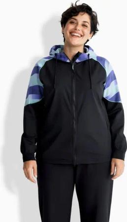 Ulla Popken Sweatjacke Light-Funktionsjacke UV-Schutz 50+ Kapuze