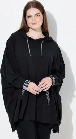 Ulla Popken Sweatjacke Loungwear-Poncho oversized Kapuze Langarm