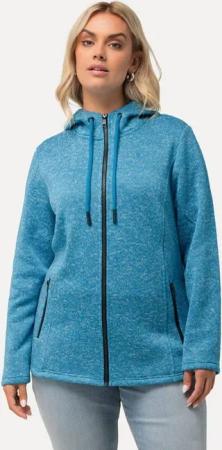 Ulla Popken Sweatjacke Strickfleece-Jacke Kapuze Reißverschlusstaschen