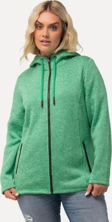 Ulla Popken Sweatjacke Strickfleece-Jacke Kapuze Reißverschlusstaschen