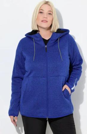 Ulla Popken Sweatjacke Strickfleece-Jacke Teddyfleece 2-Wege-Zipper