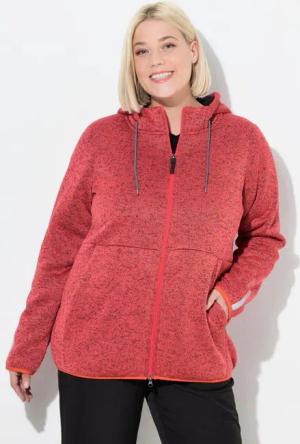 Ulla Popken Sweatjacke Strickfleece-Jacke Teddyfleece 2-Wege-Zipper