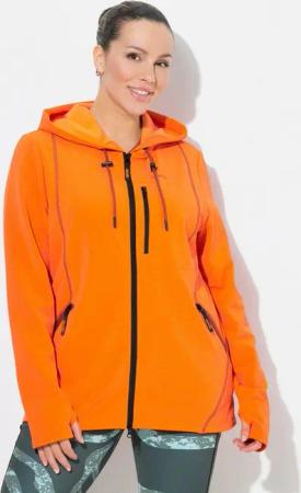 Ulla Popken Sweatjacke Sweatjacke 2-Wege-Zipper Kapuze Daumenloch