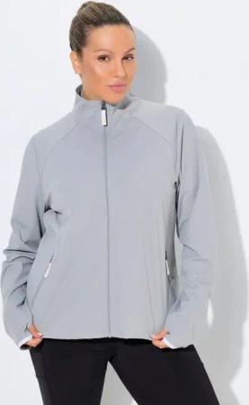 Ulla Popken Sweatjacke Sweatjacke Laser-Akzente Stehkragen Daumenloch