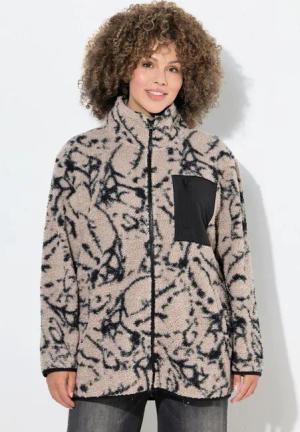 Ulla Popken Sweatjacke Teddyjacke Stehkragen elastische Kanten