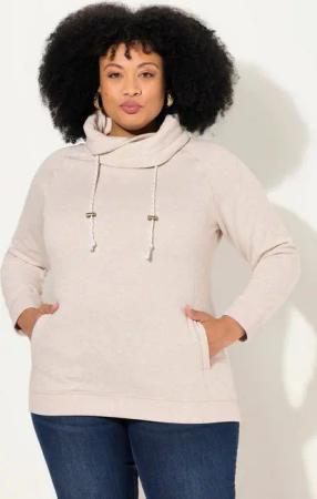 Ulla Popken Sweatshirt Bis 64 Sweatshirt mit Stehkragen Pullover