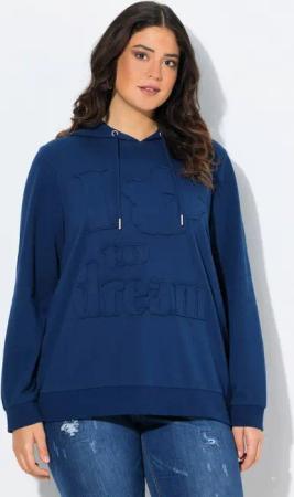 Ulla Popken Sweatshirt Hoodie Blumen-Applikation Kapuze Langarm