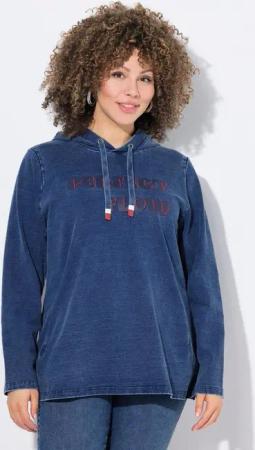 Ulla Popken Sweatshirt Hoodie Stickerei Kapuze Taschen Langarm