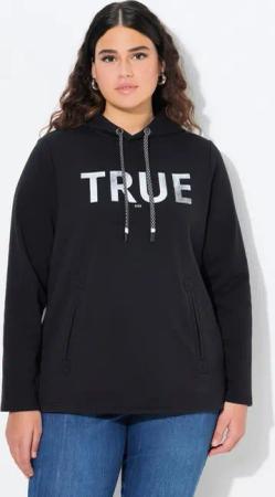 Ulla Popken Sweatshirt Hoodie True Kapuze Kordel Taschen Langarm