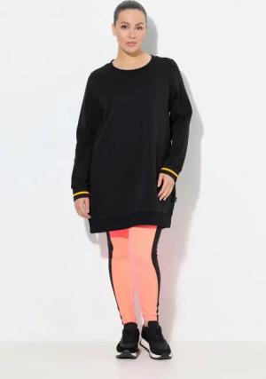 Ulla Popken Sweatshirt Long-Sweater Schriftdruck Rundhals Langarm