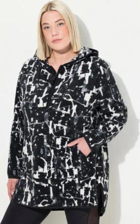 Ulla Popken Sweatshirt Longpullover Teddyfleece Kapuze Langarm