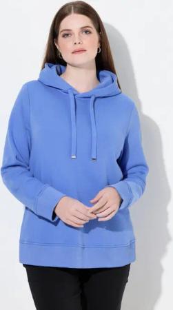 Ulla Popken Sweatshirt Super softer Hoodie Rippbündchen Kapuze Langarm