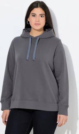 Ulla Popken Sweatshirt Super softer Hoodie Rippbündchen Kapuze Langarm