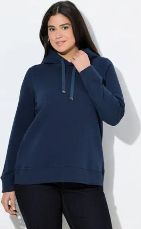 Ulla Popken Sweatshirt Super softer Hoodie Rippbündchen Kapuze Langarm