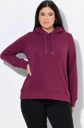 Ulla Popken Sweatshirt Super softer Hoodie Rippbündchen Kapuze Langarm
