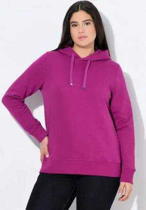 Ulla Popken Sweatshirt Super softer Hoodie Rippbündchen Kapuze Langarm