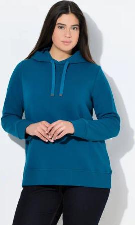 Ulla Popken Sweatshirt Super softer Hoodie Rippbündchen Kapuze Langarm