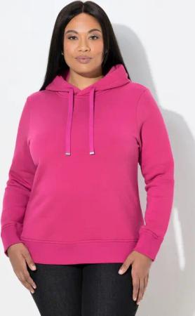 Ulla Popken Sweatshirt Super softer Hoodie Rippbündchen Kapuze Langarm