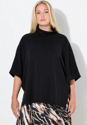 Ulla Popken Sweatshirt Sweat-Poncho oversized Stehkragen Halbarm