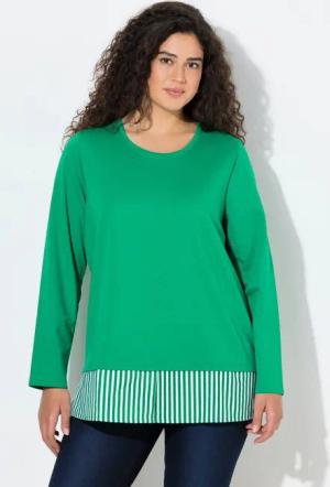 Ulla Popken Sweatshirt Sweater Blusensaum Rundhals Langarm