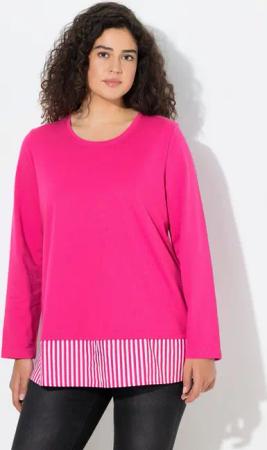 Ulla Popken Sweatshirt Sweater Blusensaum Rundhals Langarm