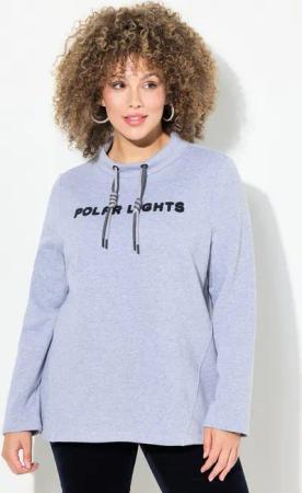 Ulla Popken Sweatshirt Sweater Schriftmotiv Stehkragen Langarm