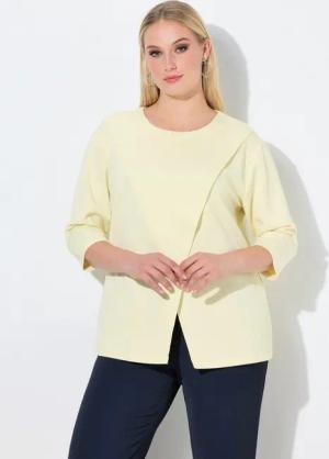 Ulla Popken Sweatshirt Sweatshirt asymmetrisch Rundhals 3/4-Arm Modalmix