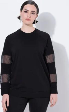 Ulla Popken Sweatshirt Sweatshirt Classic Fit Mesheinsätze Langarm