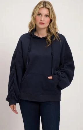 Ulla Popken Sweatshirt Sweatshirt Kängurutasche Oversized Stehkragen