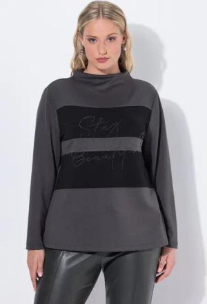 Ulla Popken Sweatshirt Sweatshirt Oversized Stehkragen Langarm Modalmix