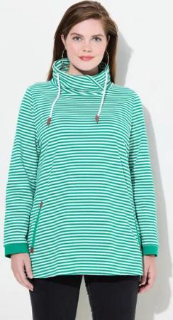 Ulla Popken Sweatshirt Sweatshirt Ringel Classic Stehkragen Langarm