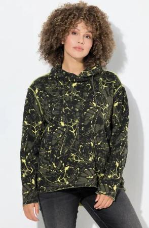 Ulla Popken Sweatshirt Sweatshirt Schmetterlinge Stehkragen Langarm