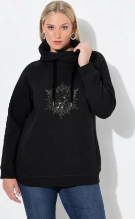 Ulla Popken Sweatshirt Sweatshirt Schneeflocke Stehkragen Langarm
