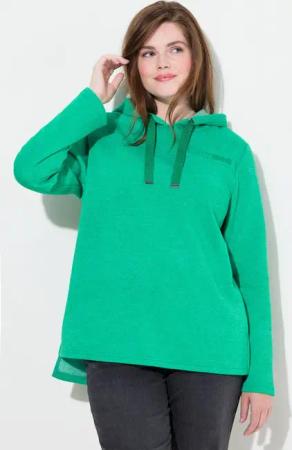 Ulla Popken Sweatshirt Sweatshirt Schriftdruck Classic Kapuze Langarm