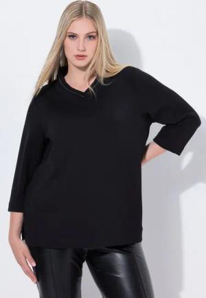 Ulla Popken Sweatshirt Sweatshirt Stehkragen Classic Zierkette Langarm