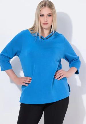 Ulla Popken Sweatshirt Sweatshirt Stehkragen Classic Zierkette Langarm