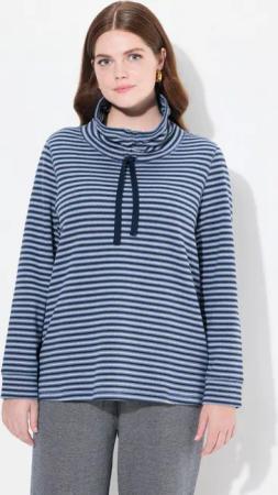 Ulla Popken Sweatshirt Sweatshirt Stehkragen Langarm Biobaumwolle