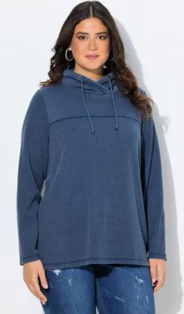 Ulla Popken Sweatshirt Sweatshirt Waffelpiqué Stehkragen Langarm