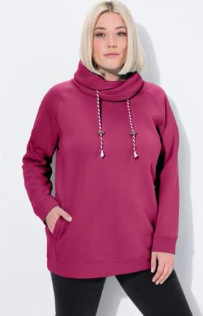 Ulla Popken Sweatshirt Sweatshirt weiter Stehkragen Taschen