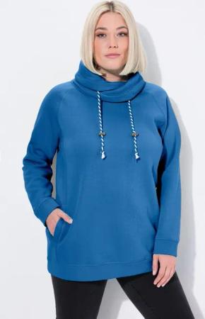 Ulla Popken Sweatshirt Sweatshirt weiter Stehkragen Taschen