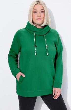 Ulla Popken Sweatshirt Sweatshirt weiter Stehkragen Taschen