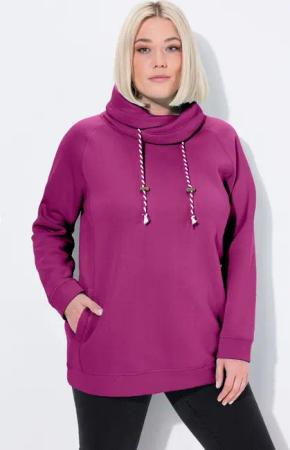 Ulla Popken Sweatshirt Sweatshirt weiter Stehkragen Taschen